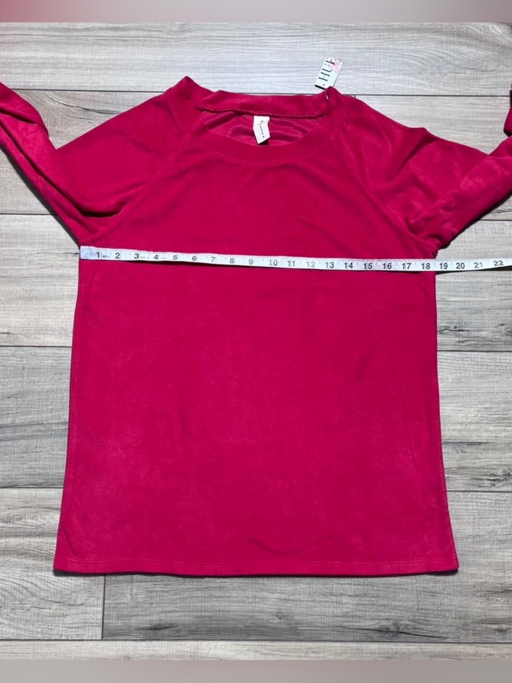 Hue Sleepwear Women’s Long Raglan Sleeve Pajama Top Size Small Red - Picture 2 of 8